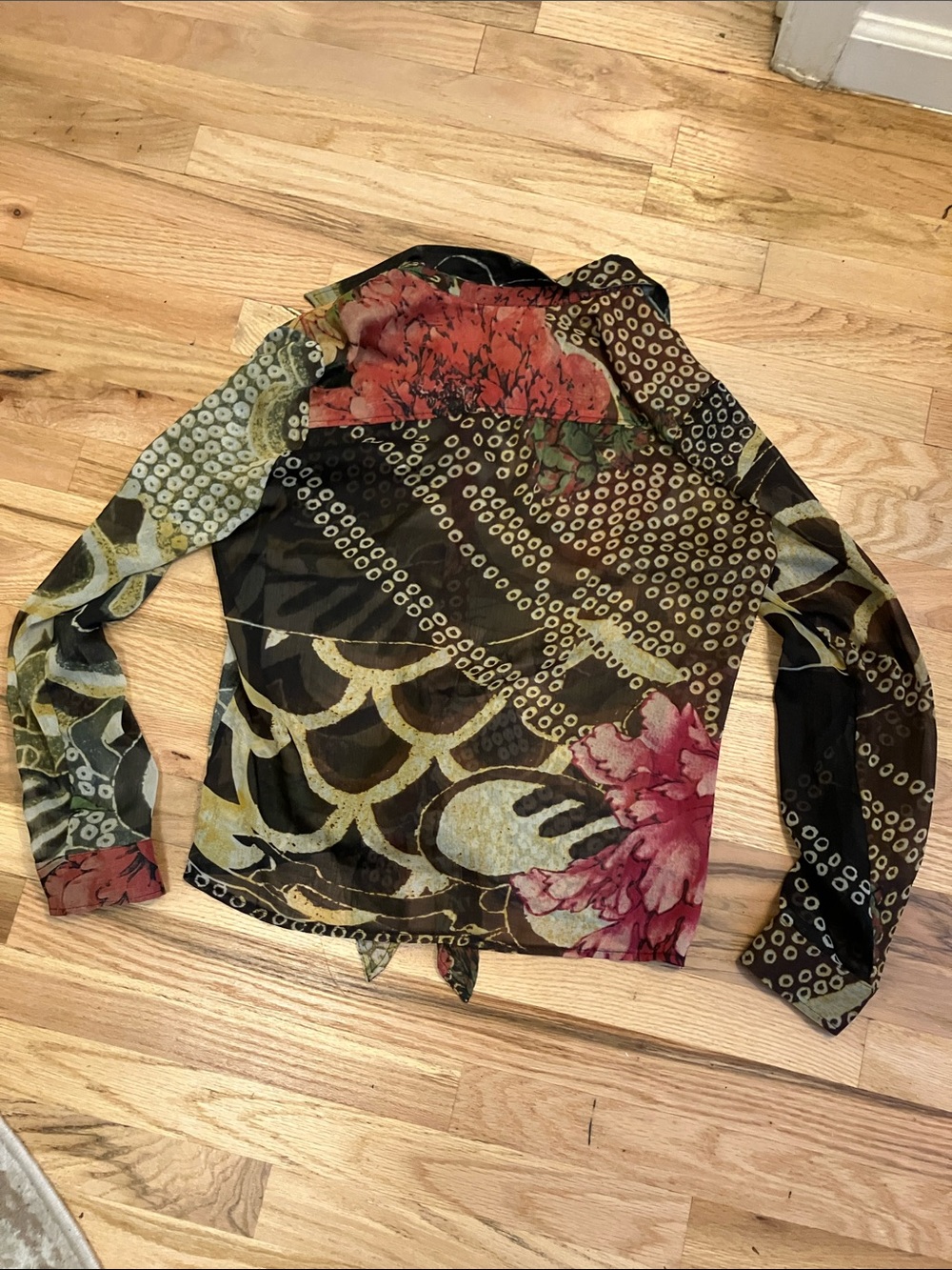Alberto Makali Multicolor Floral Print Blouse in Rust & Burgundy - Picture 8 of 9